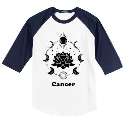 Cancer Zodiac Sign Astrology Moon Phase Horoscope Great Gift Baseball Sleeve Shirt