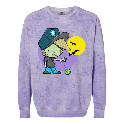 Cute Zombie Spooky Bats For Halloween And Back To School Colorblast Crewneck Sweatshirt