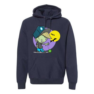 Cute Zombie Spooky Bats For Halloween And Back To School Premium Hoodie