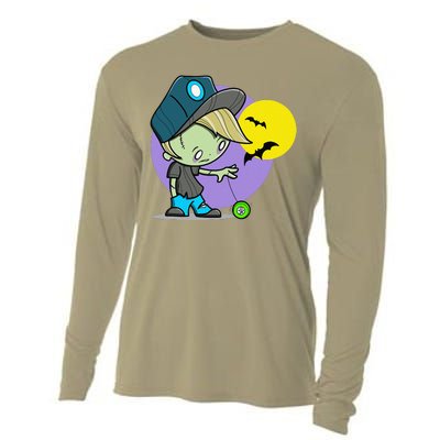 Cute Zombie Spooky Bats For Halloween And Back To School Cooling Performance Long Sleeve Crew