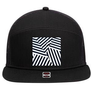 Crazy Zebra Stripped Patterns 7 Panel Mesh Trucker Snapback Hat