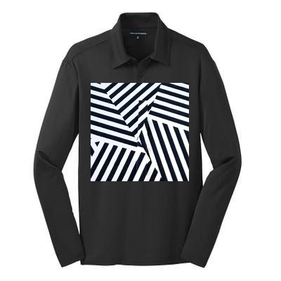 Crazy Zebra Stripped Patterns Silk Touch Performance Long Sleeve Polo