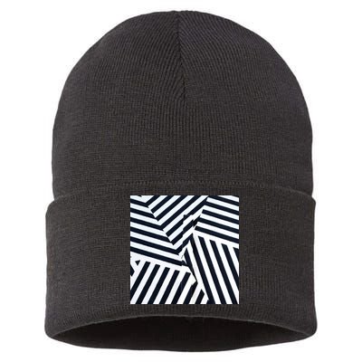 Crazy Zebra Stripped Patterns Sustainable Knit Beanie