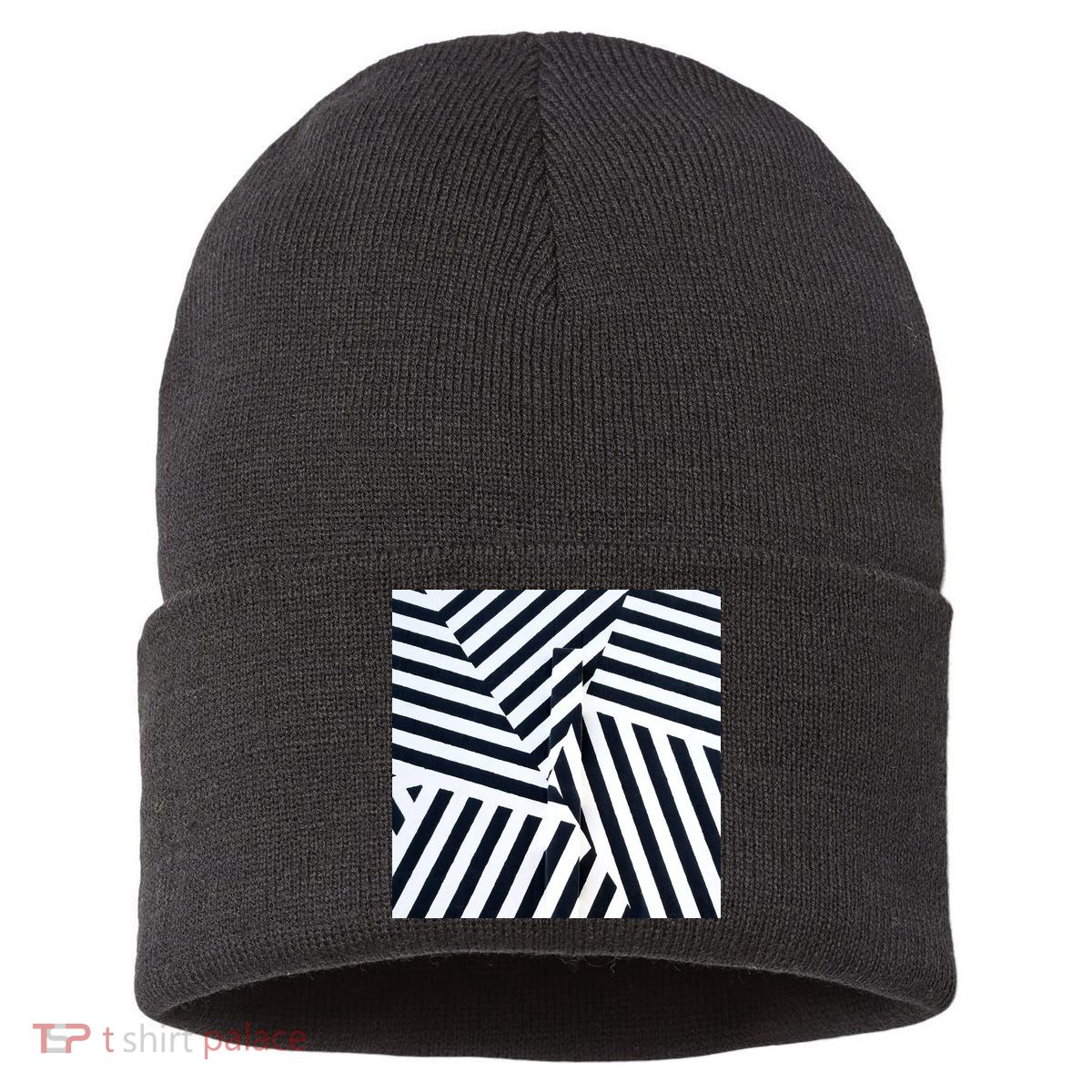 Crazy Zebra Stripped Patterns Sustainable Knit Beanie