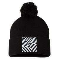Crazy Zebra Stripped Patterns Pom Pom 12in Knit Beanie