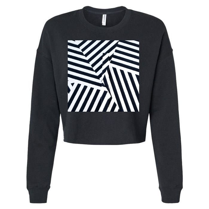 Crazy Zebra Stripped Patterns Cropped Pullover Crew