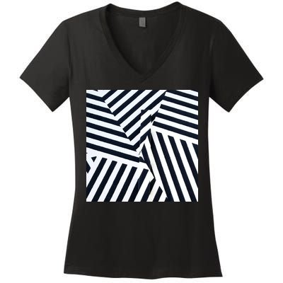 Crazy Zebra Stripped Patterns Women's V-Neck T-Shirt