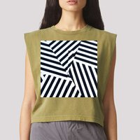 Crazy Zebra Stripped Patterns Garment-Dyed Women's Muscle Tee
