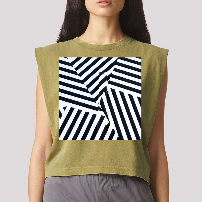 Crazy Zebra Stripped Patterns Garment-Dyed Women's Muscle Tee