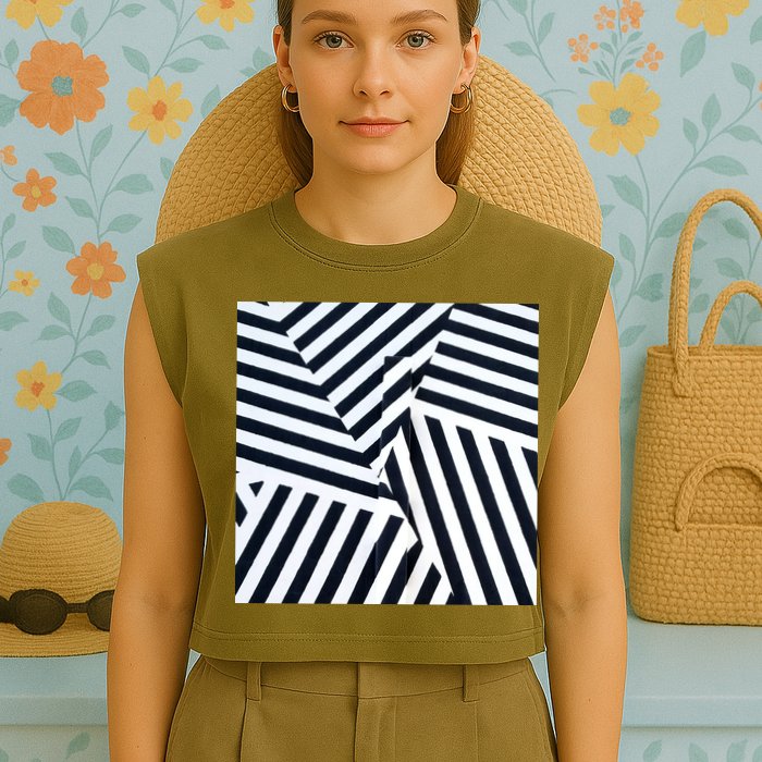 Crazy Zebra Stripped Patterns Garment-Dyed Women's Muscle Tee
