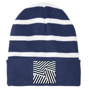 Crazy Zebra Stripped Patterns Striped Beanie with Solid Band