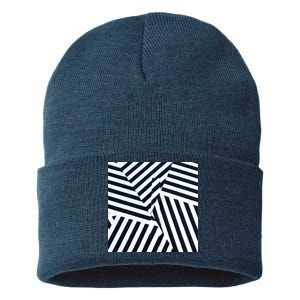 Crazy Zebra Stripped Patterns Sustainable Knit Beanie