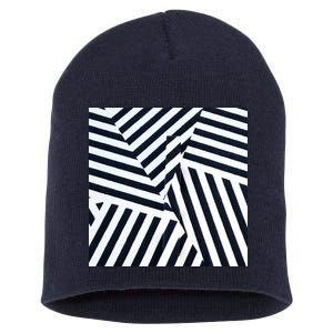 Crazy Zebra Stripped Patterns Short Acrylic Beanie