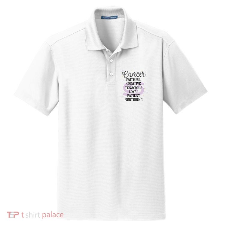 Cancer Zodiac Sign January February Birthday Facts Features Gift Dry Zone Grid Polo