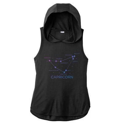 Capricorn Zodiac Sign Facts Horoscope Astrology Cool Gift Ladies PosiCharge Tri-Blend Wicking Draft Hoodie Tank