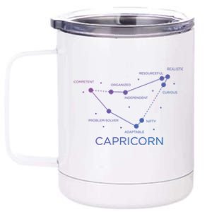 Capricorn Zodiac Sign Facts Horoscope Astrology Cool Gift 12 oz Stainless Steel Tumbler Cup