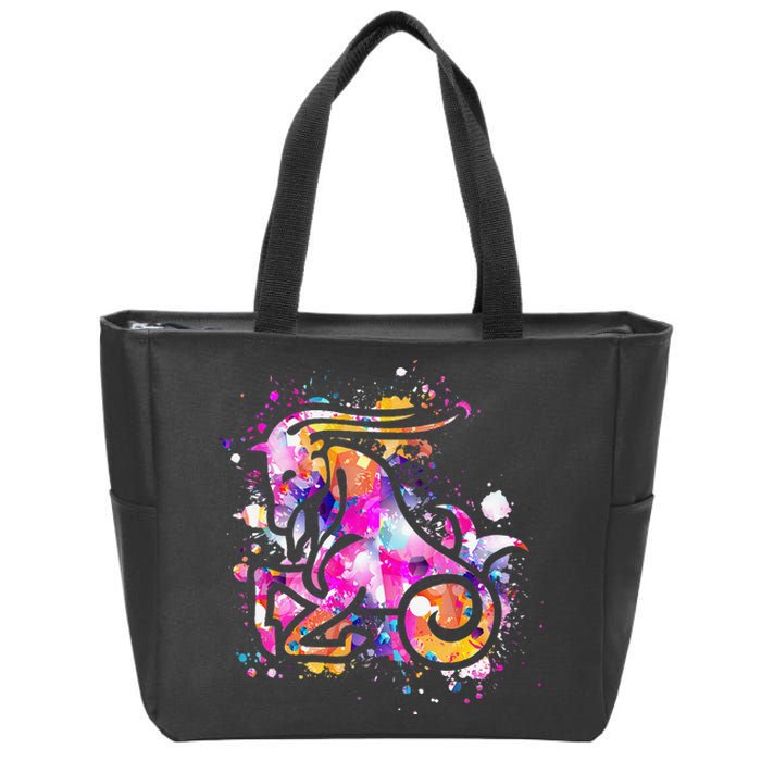 Capricorn Zodiac Sign Astrology Zip Tote Bag