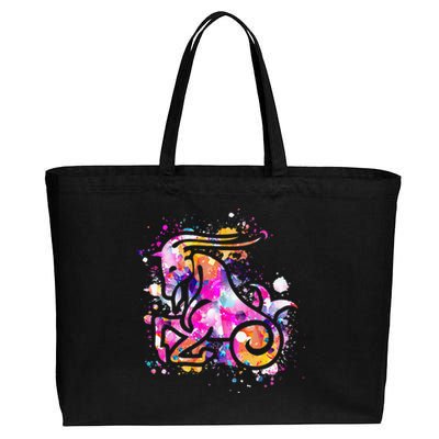 Capricorn Zodiac Sign Astrology Cotton Canvas Jumbo Tote