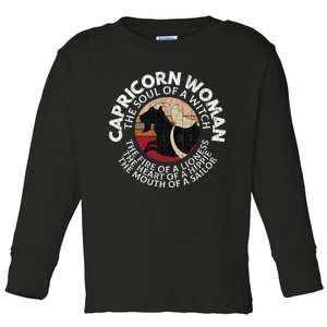 Capricorn Zodiac Sign Birthday December January Month Funny Toddler Long Sleeve Shirt