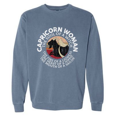 Capricorn Zodiac Sign Birthday December January Month Funny Garment-Dyed Sweatshirt