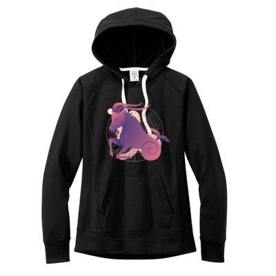 Capricorn Zodiac Sign Astrology Horoscope Logo Funny Gift Women's Fleece Hoodie