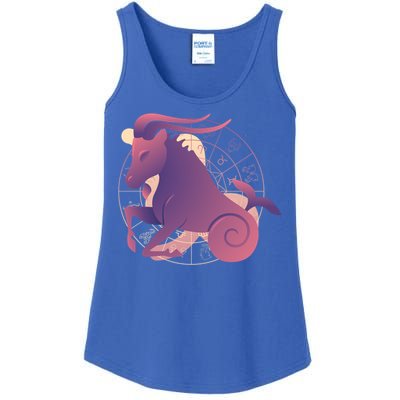 Capricorn Zodiac Sign Astrology Horoscope Logo Funny Gift Ladies Essential Tank