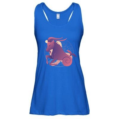 Capricorn Zodiac Sign Astrology Horoscope Logo Funny Gift Ladies Essential Flowy Tank