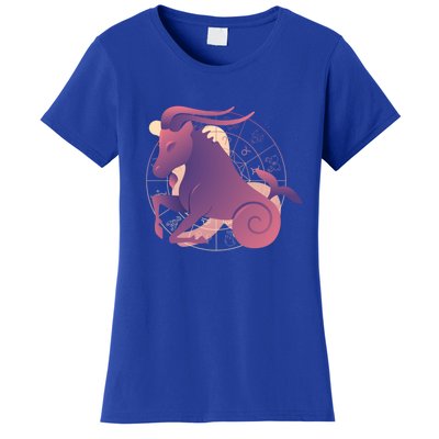 Capricorn Zodiac Sign Astrology Horoscope Logo Funny Gift Women's T-Shirt