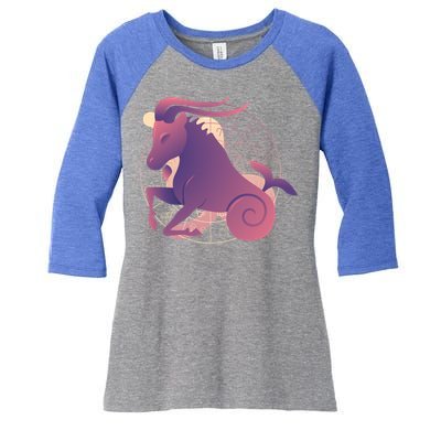 Capricorn Zodiac Sign Astrology Horoscope Logo Funny Gift Women's Tri-Blend 3/4-Sleeve Raglan Shirt