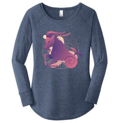 Capricorn Zodiac Sign Astrology Horoscope Logo Funny Gift Women's Perfect Tri Tunic Long Sleeve Shirt