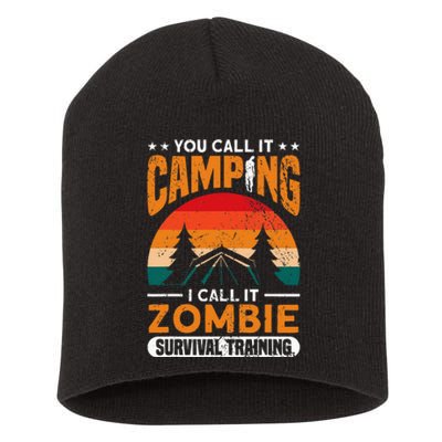 Camping Zombie Survival Training Zombie Halloween Short Acrylic Beanie