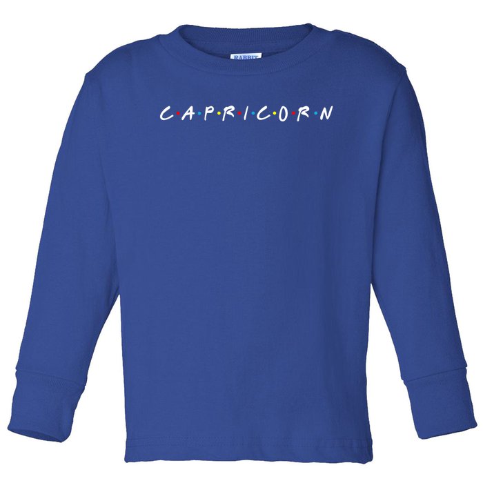 Capricorn Zodiac Sign Retros Style Cool Gift Toddler Long Sleeve Shirt