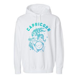 Capricorn Zodiac Sign Great Gift Garment-Dyed Fleece Hoodie