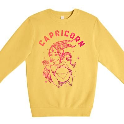 Capricorn Zodiac Sign Great Gift Premium Crewneck Sweatshirt