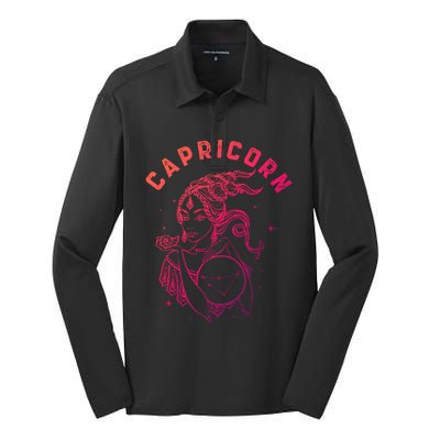 Capricorn Zodiac Sign Great Gift Silk Touch Performance Long Sleeve Polo