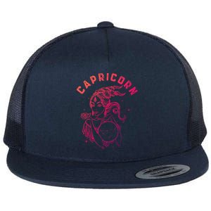 Capricorn Zodiac Sign Great Gift Flat Bill Trucker Hat