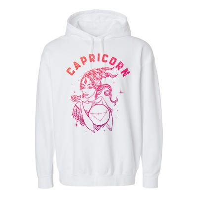 Capricorn Zodiac Sign Great Gift Garment-Dyed Fleece Hoodie