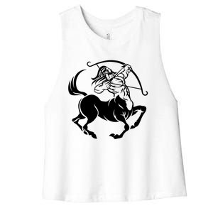 Centaur Zodiac Sagittarius Horoscope Astrology Star Sign Gift Women's Racerback Cropped Tank