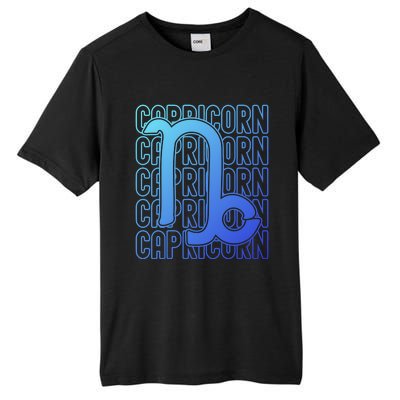 Capricorn Zodiac Sign Typography Astrology Gift Tall Fusion ChromaSoft Performance T-Shirt