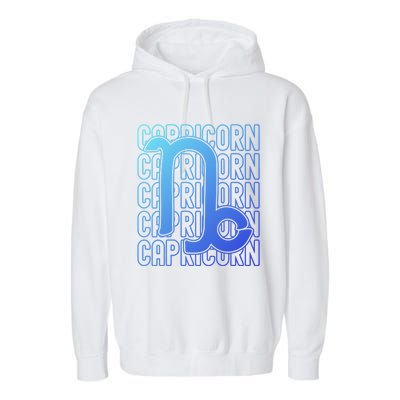 Capricorn Zodiac Sign Typography Astrology Gift Garment-Dyed Fleece Hoodie