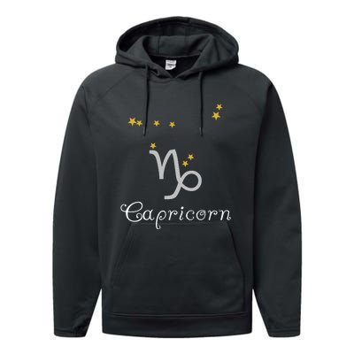 Capricorn Zodiac Sign Constellation Astrology Performance Fleece Hoodie