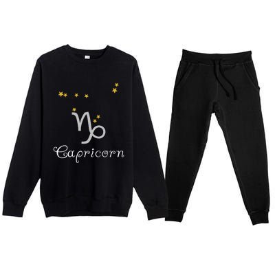 Capricorn Zodiac Sign Constellation Astrology Premium Crewneck Sweatsuit Set