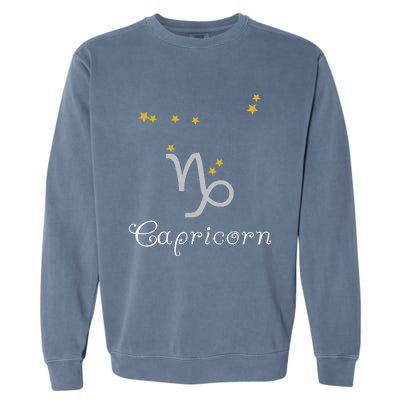 Capricorn Zodiac Sign Constellation Astrology Garment-Dyed Sweatshirt