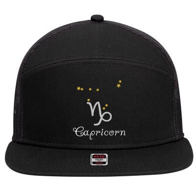 Capricorn Zodiac Sign Constellation Astrology Capricorn Great Gift 7 Panel Mesh Trucker Snapback Hat