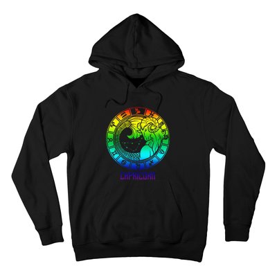 Capricorn Zodiac Sign Rainbow December January Birthday Hoodie