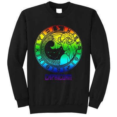 Capricorn Zodiac Sign Rainbow December January Birthday Sweatshirt