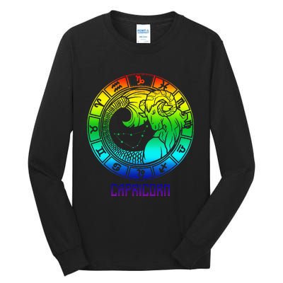 Capricorn Zodiac Sign Rainbow December January Birthday Tall Long Sleeve T-Shirt