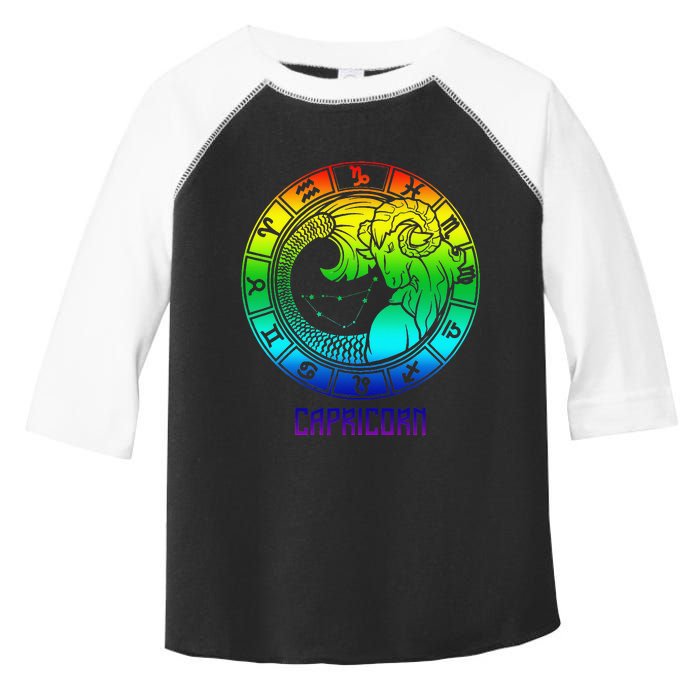 Capricorn Zodiac Sign Rainbow December January Birthday Toddler Fine Jersey T-Shirt