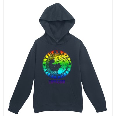 Capricorn Zodiac Sign Rainbow December January Birthday Urban Pullover Hoodie