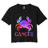 Cancer Zodiac Sign Birthday Horoscope Astrology Women's Crop Top Tee